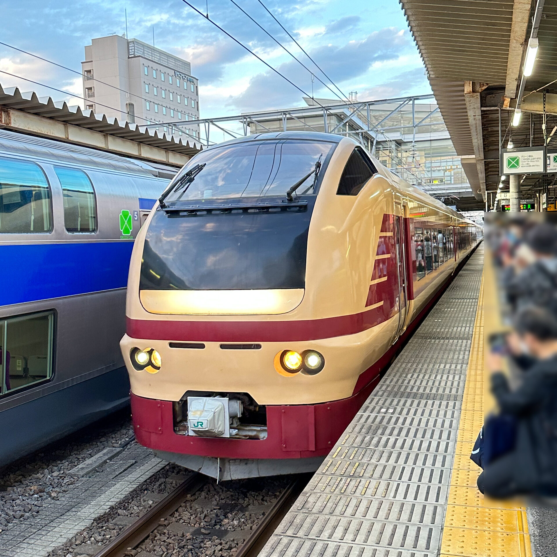 E653系電車勝田駅に入線