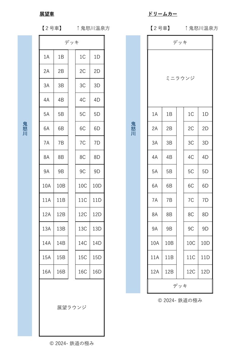 SL大樹2号車席番表