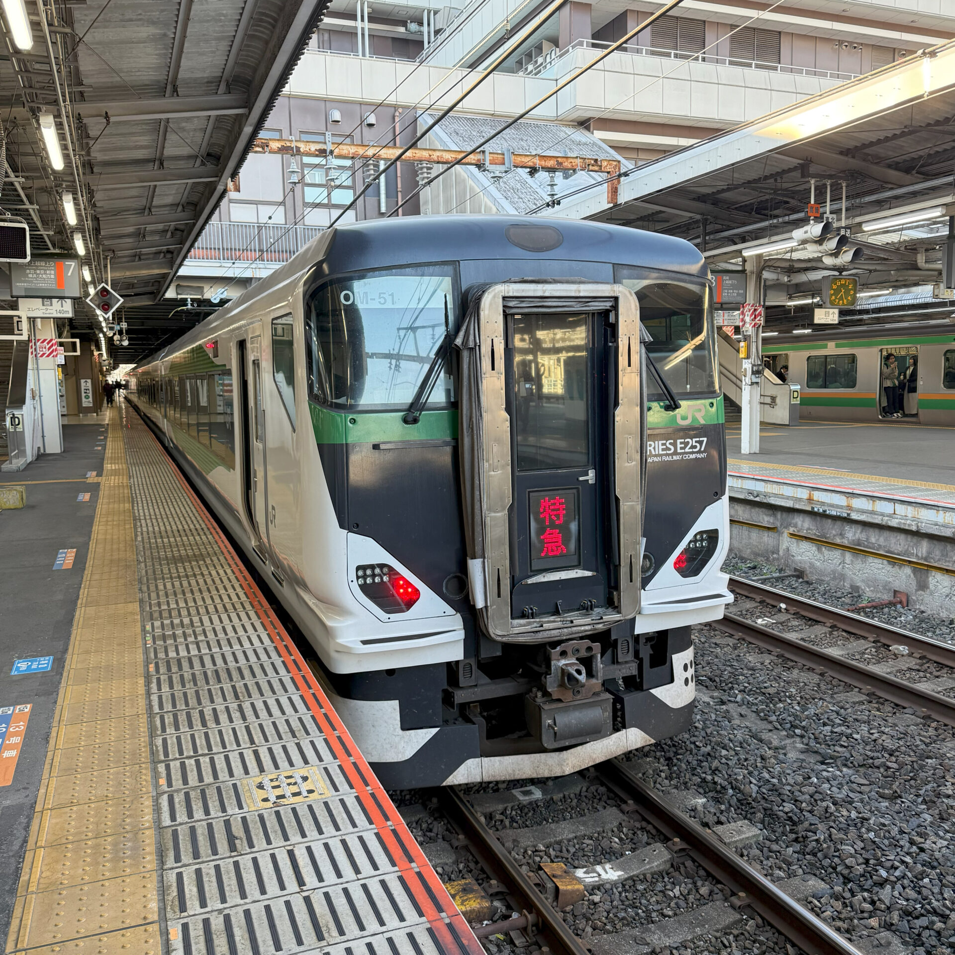 E257系電車大宮駅にて