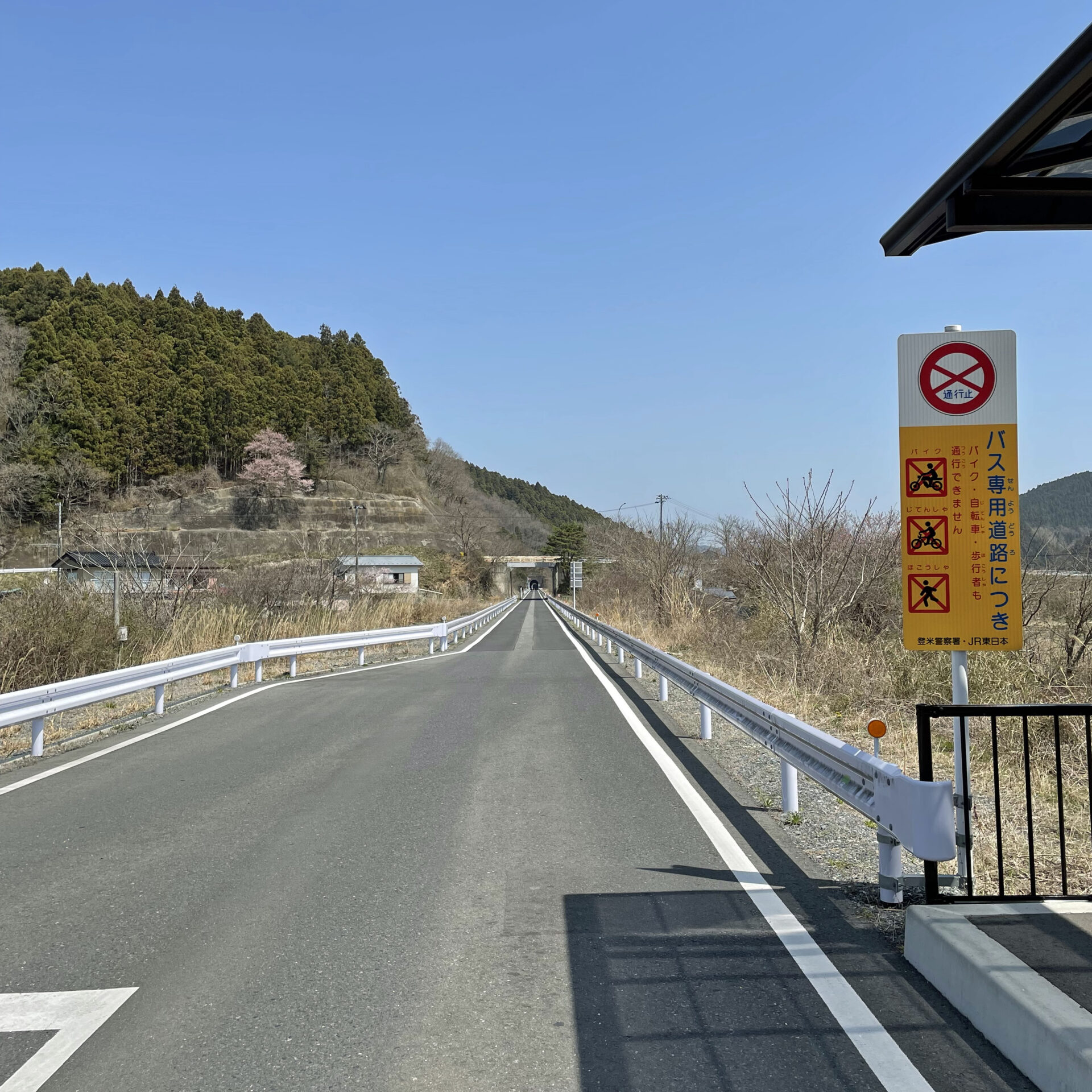 BRT専用道路柳津駅にて